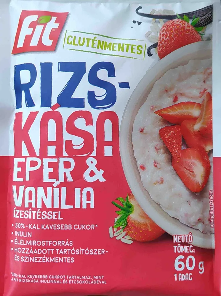 Rizs-Kása Eper & Vanília ízesítéssel