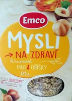 Mysli na zdraví křupavé med a oříšky
