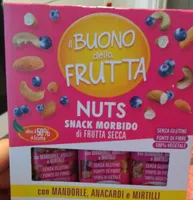 Snack morbido di frutta secca con mandorle, anacardi e mirtilli