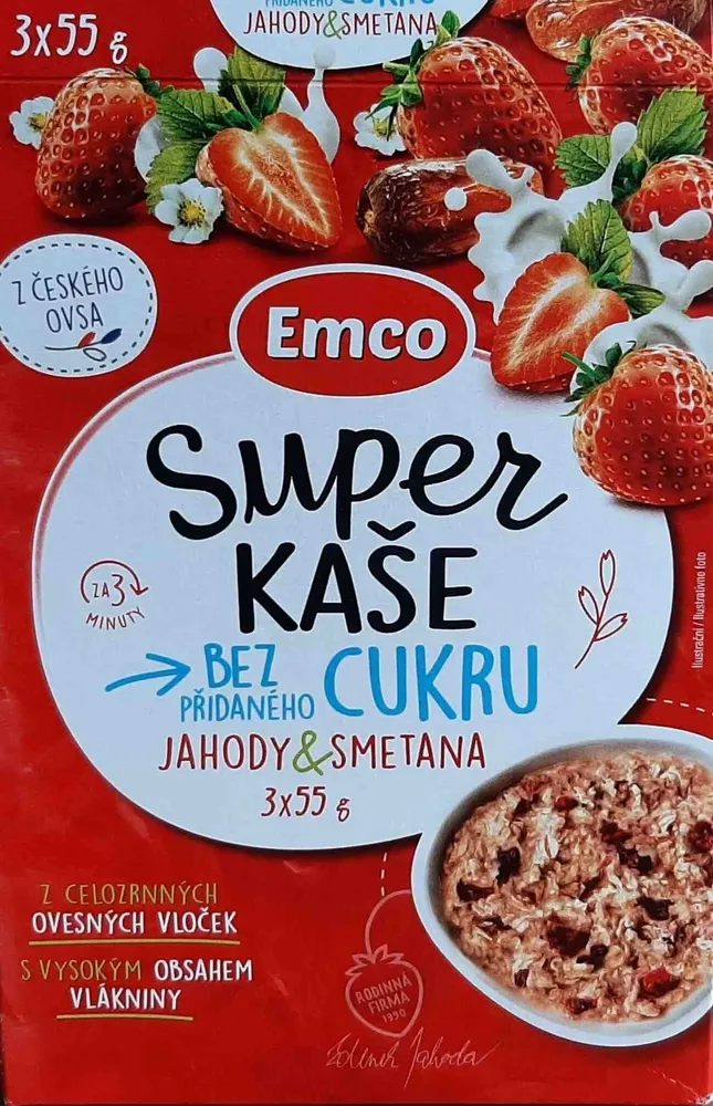 Super Kaše Jahody A Smetana