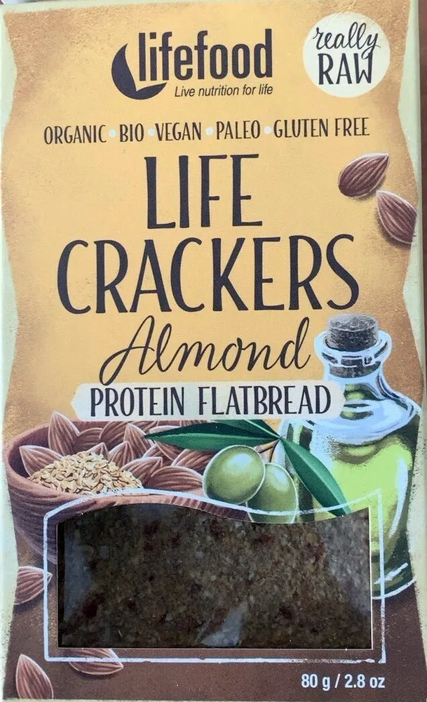 Life Crackers Almond protein flatbread