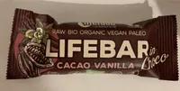 Raw Bio Organic Vegan Paleo - Lifebar - Cacao Vanilla