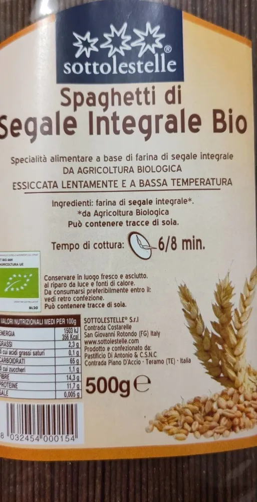 Spaghetti di segale integrale bio