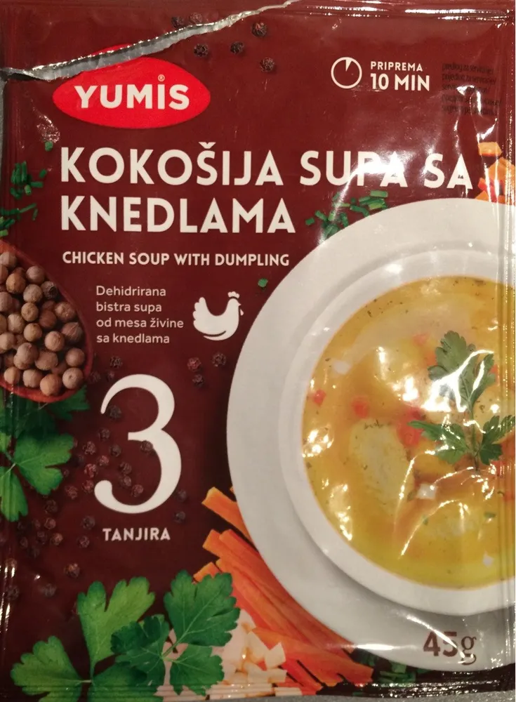 Soupe de poulet aux boulettes de semoule