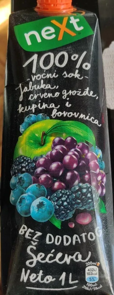 Next 100% jabuka crveno grožđe kupina i borovnica