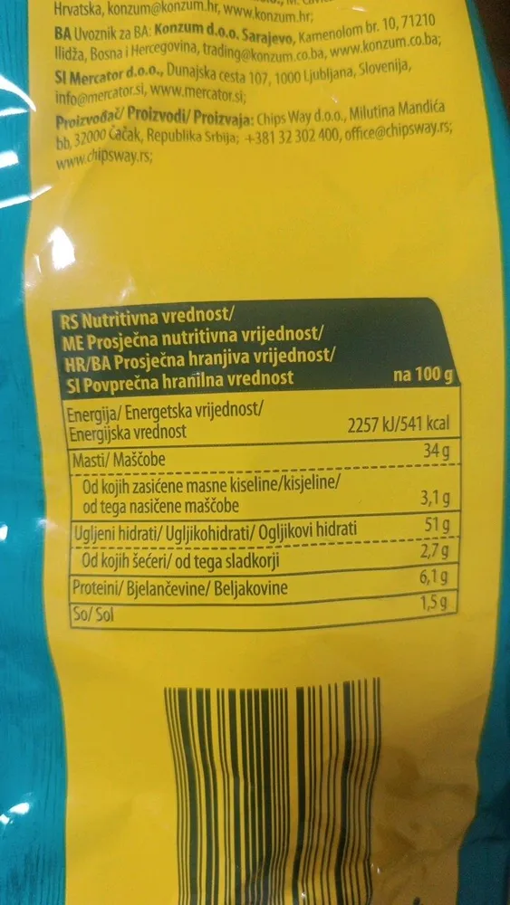 Hrusty Tzatziki Rebrasti čips