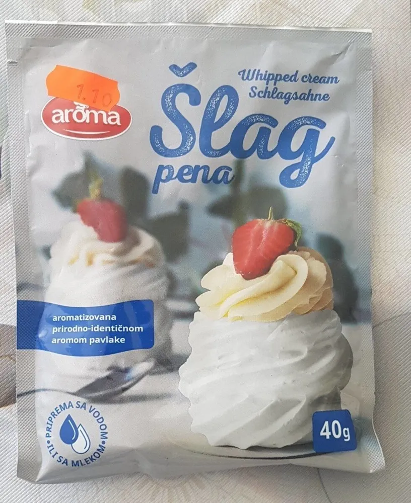 Šlag pena Whipped cream Schlagsahne