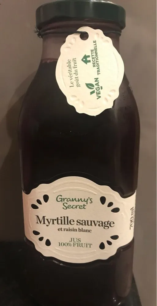 Jus de myrtille et raisin blanc