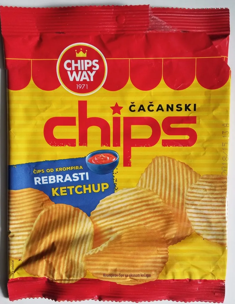 Čačanski chips rebrasti ketchup