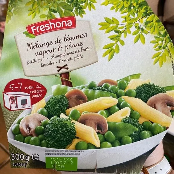 Mélange de légumes vapeur & penne