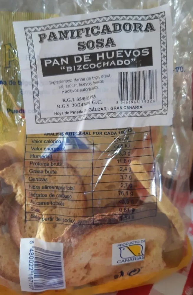 Pan de huevos bizcochado