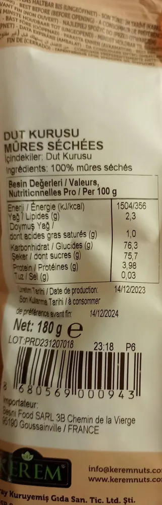 Mures séchées