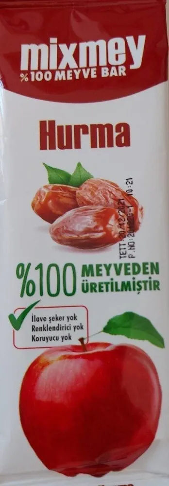 100% meyve bar hurma