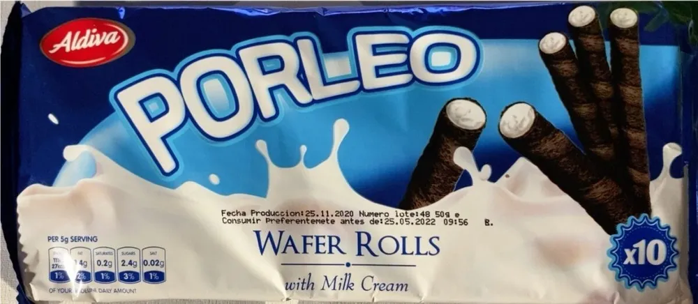 Porleo Wafer Rolls with Milk Cream