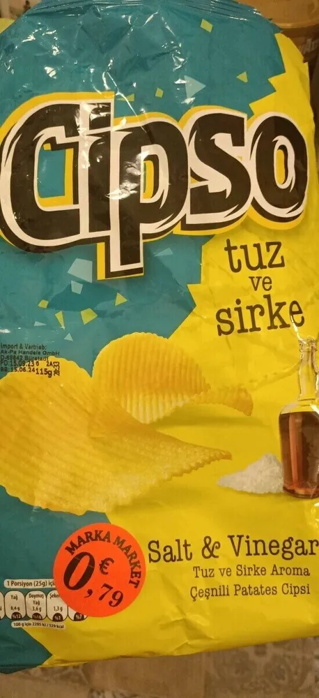 Tuz ve Sirke Aromalı Patates Cipsi
