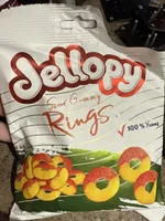 Sour gummy peach rings