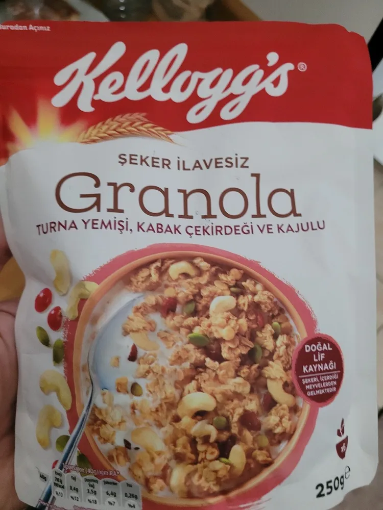 Şeker İlavesiz Granola Turna Yemişi, Kabak Çekirdeği ve Kajulu