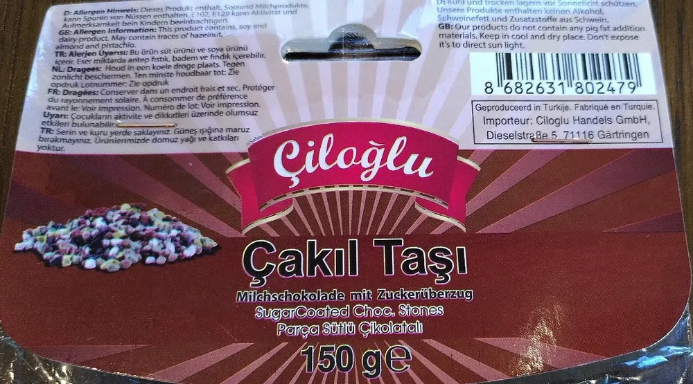 Milchschokolade mit Zuckerüberzug