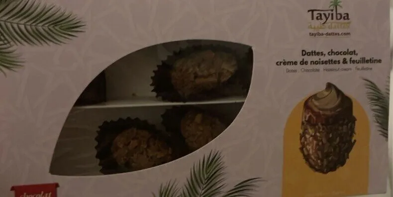 Dattes, chocolat, crème de noisette et feuilletine