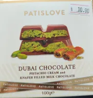 Dubai Chocolate Pistachio Cream and Knafeh Filled Milk Chocolate