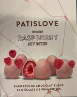 Frozen raspberry enrobées de chocolat blanc