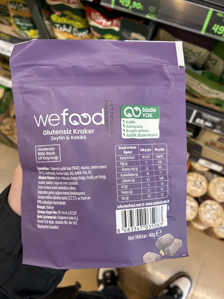 Glutensiz Kraker Zeytin & Kekikli