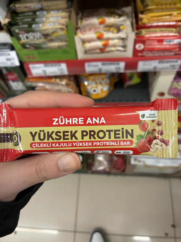 Yüksek Protein - Çilekli Kajulu Yüksek Proteinli Bar