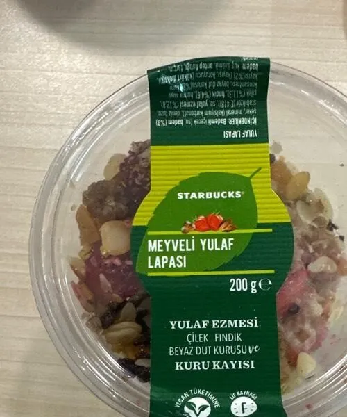 Starbucks meyveli yulaf lapası