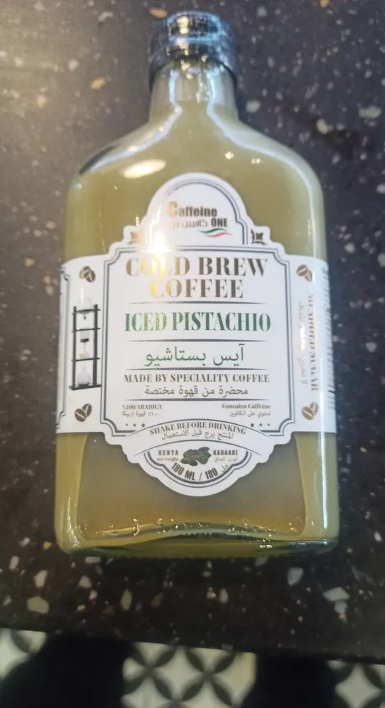 Caffeine one cold brew coffee iced pistachio
