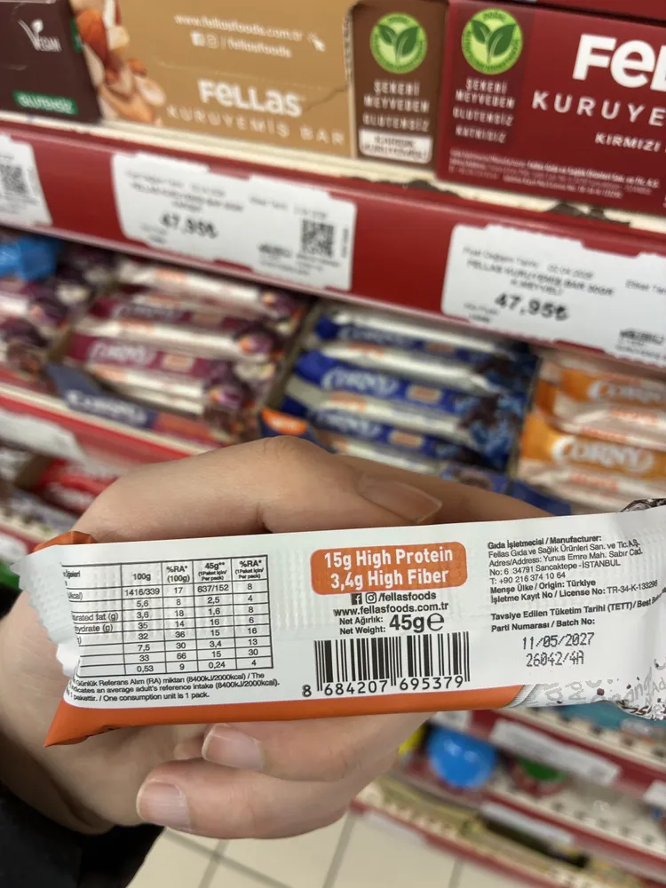 Orange & cocoa high protein bar