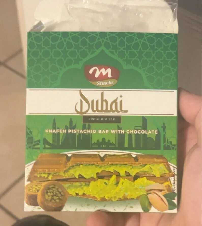 Knafeh Pistachio Bar with Chocolate