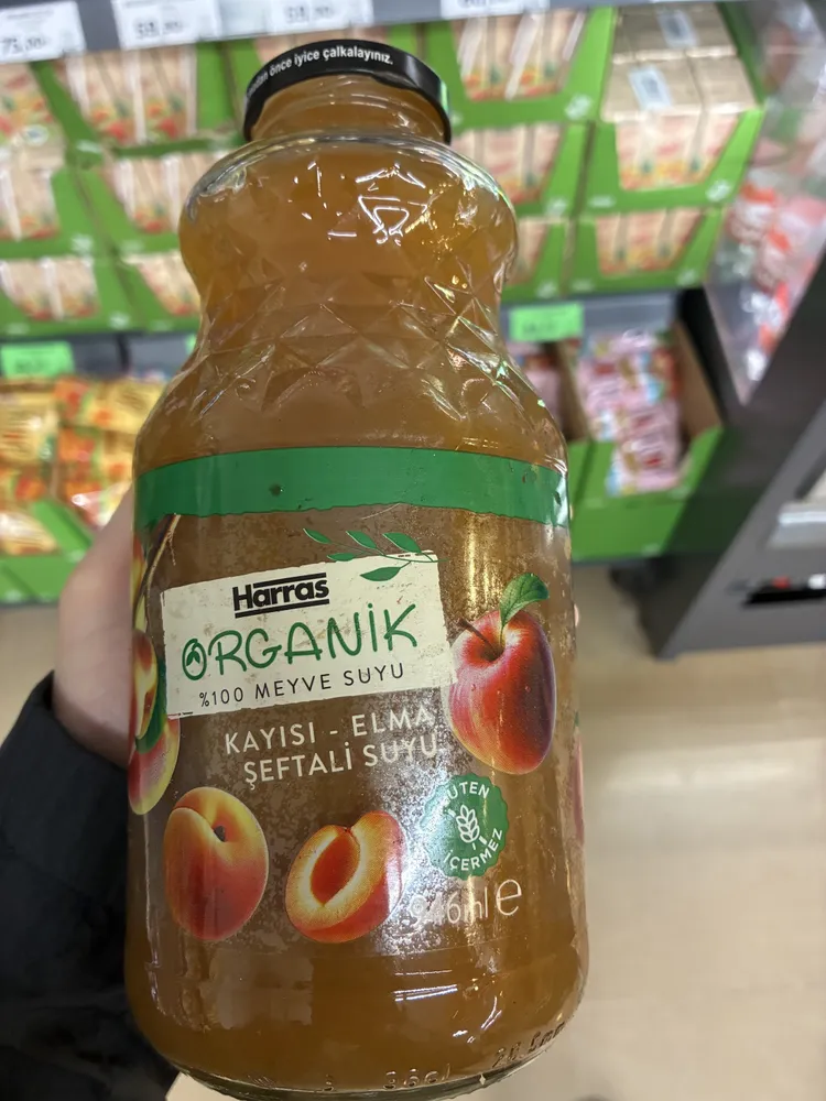 Organik %100 Meyve Suyu - Kayısı Elma Şeftali Suyu
