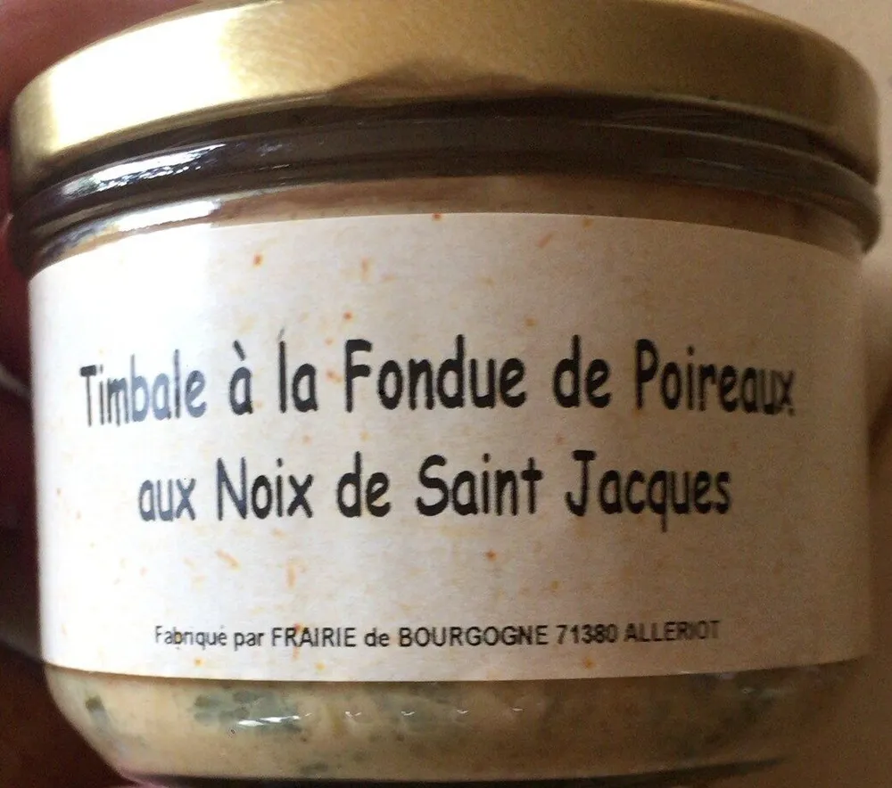 Timbale a la fondue de poureaux aux noix de saint jacques