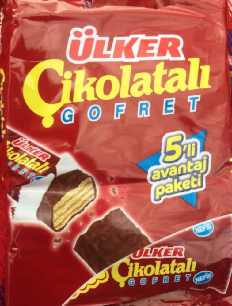 Ulker Milk Chocolate Plus Hazelnut Cream Filled Wafers 175G