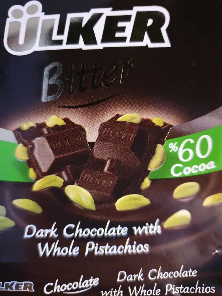 Ulker Dark Chocolate With Pistachios 80G