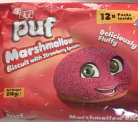 marshmallow biscuit with strawberry sprinkles