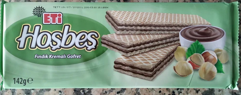 Eti Hosbes Findik Kremali Gofret / Wafers W / Hazelnut Cream