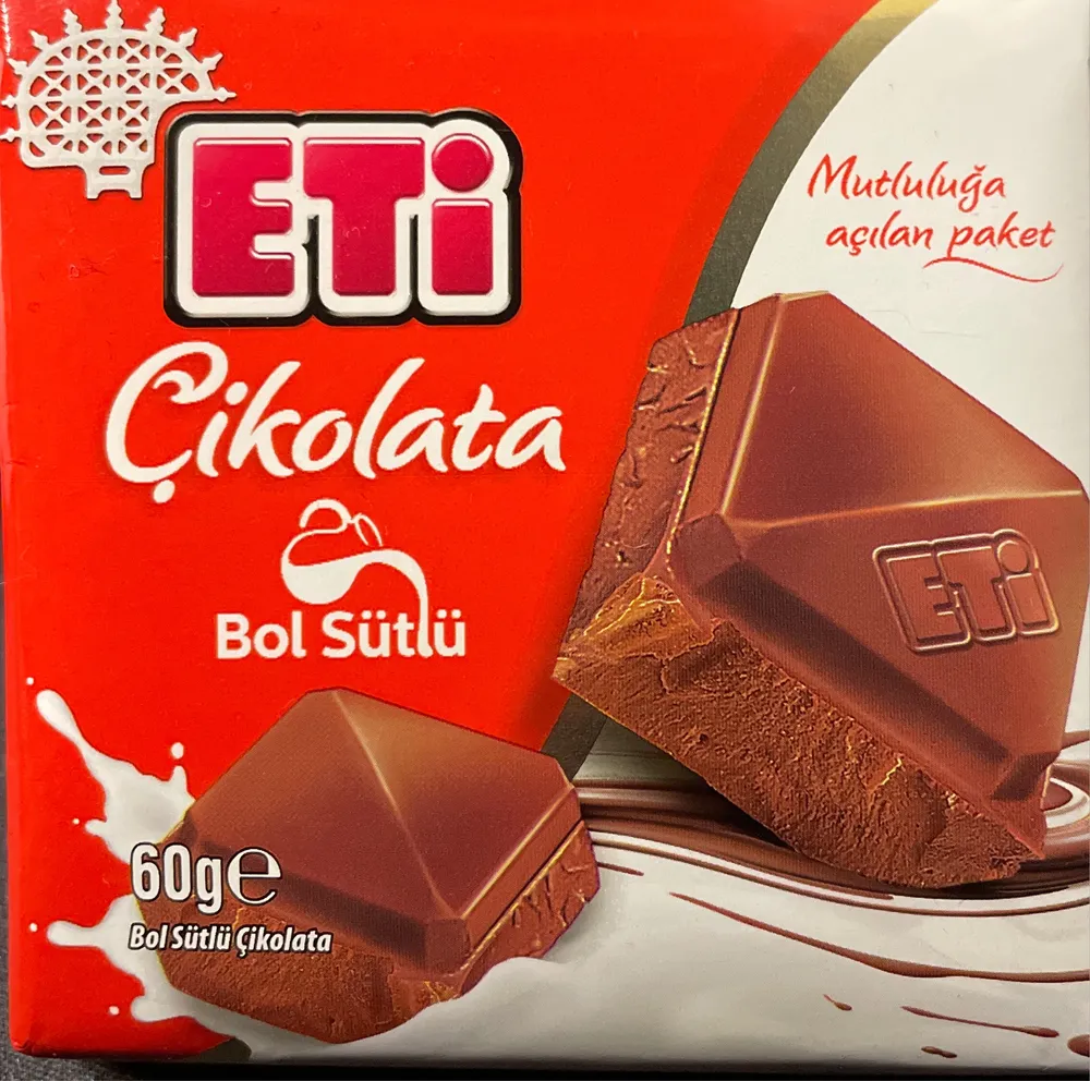 eti çikolata bol sütlü 60 gr