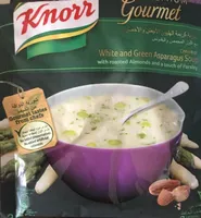 Premium gourmet Cream of white and green asparagus soup
