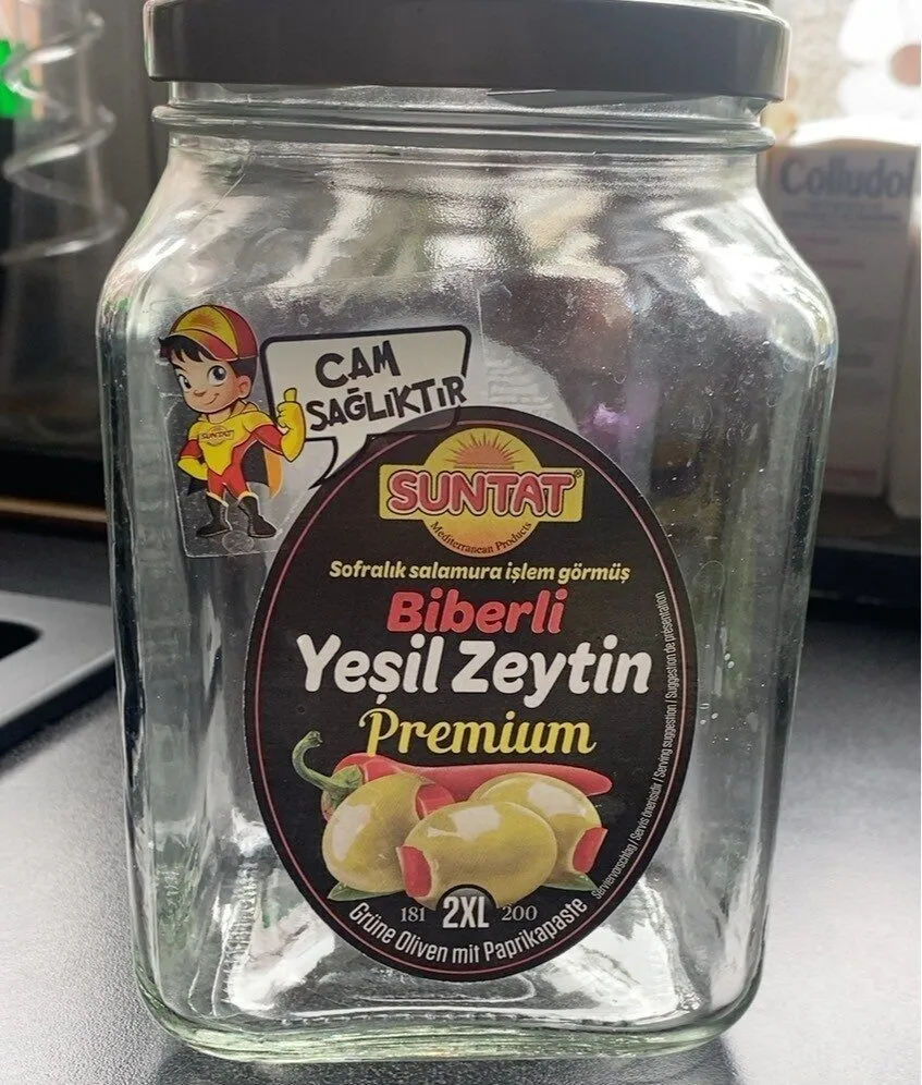 Biberli yesil zeytin premium