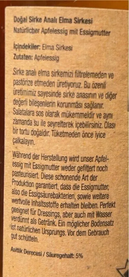 Dogal sirke anal