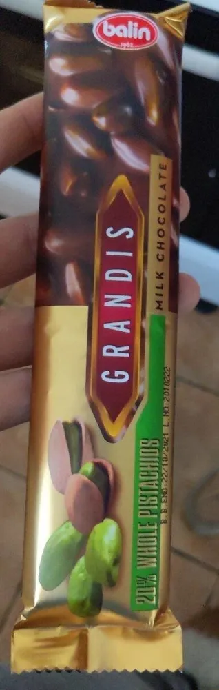 Milk Chocolate with whole pistachios