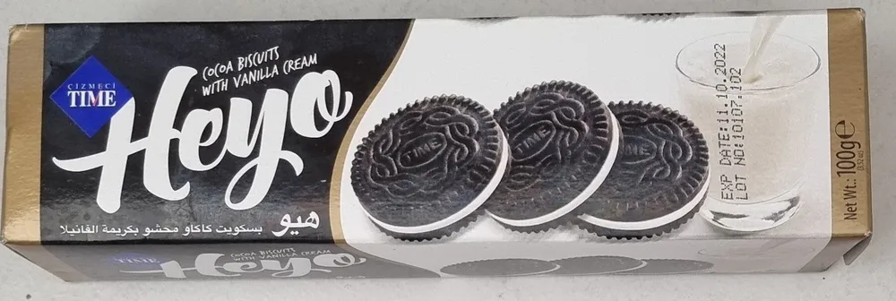 Heyo Biscoitos de Cacau com Creme de Baunilha