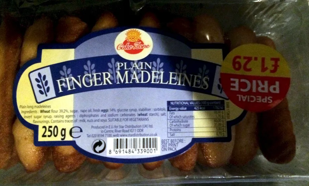 plain finger madeleines