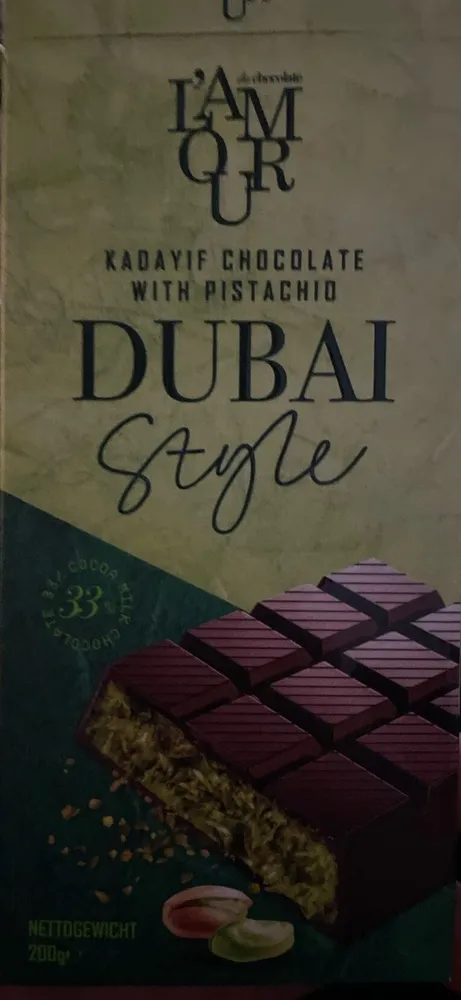 Kadayif Chocolate With Pistacchio