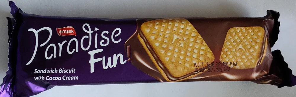 Paradise Fun Sandwich Biscuit with Cocoa Cream