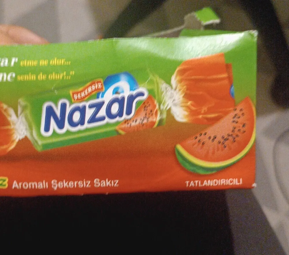 Karpuz aromalı şekersiz sakız