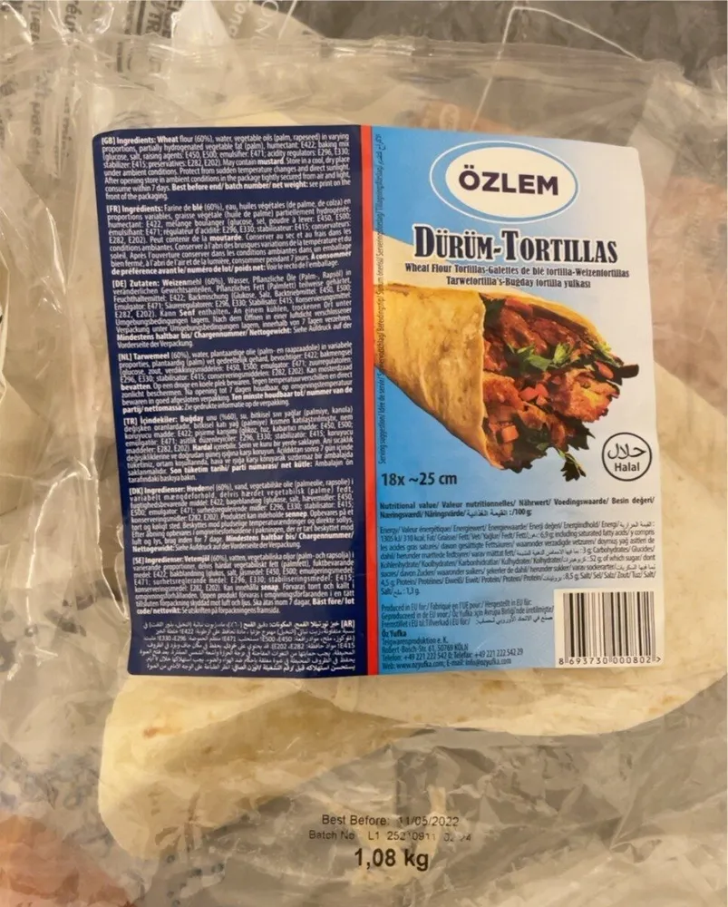 Ozlem Dürum-Tortillas 25CM