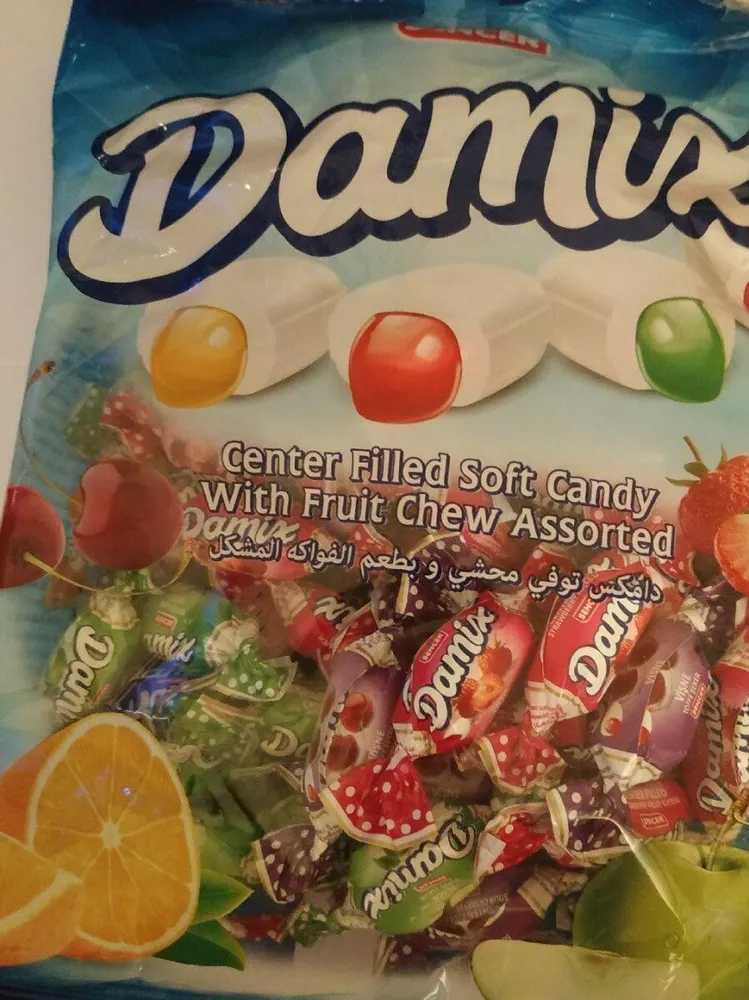 Damix center filled soft candy with fruit chew assorted