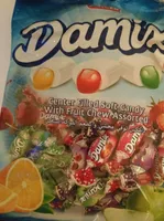 Damix center filled soft candy with fruit chew assorted